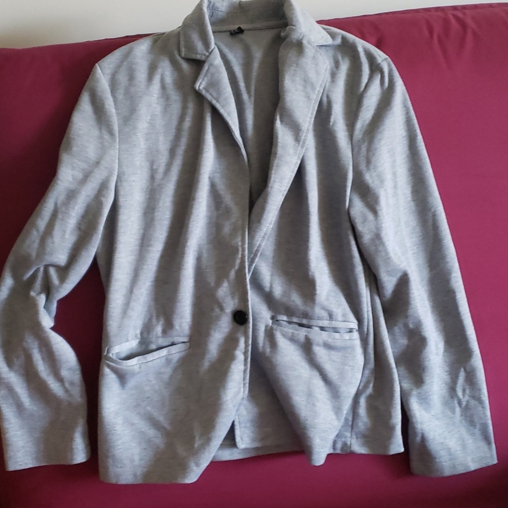 Grey unstructured blazer